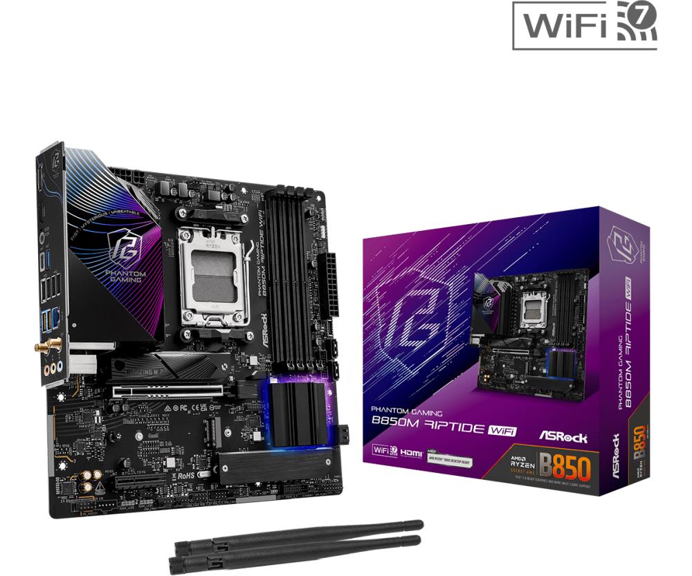 Emaplaat|ASROCK|AMD B850|SAM5|Micro-ATX|Memory DDR5|Memory slots 4|1xHD&...