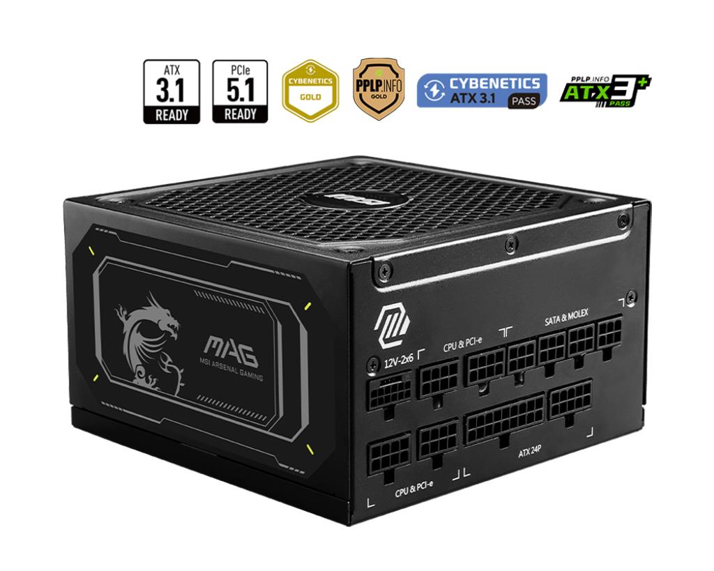 Toiteplokk|MSI|MAG A1000GL PCIE5 II|ATX 3.1|1000 Watts|Efficiency 80 P&#...
