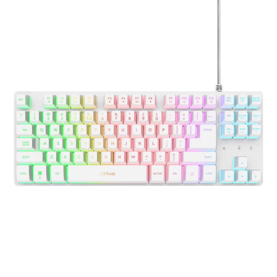 Klaviatuur USB GXT 833W THADO/TKL ENG WHITE 25894 TRUST