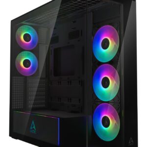 Case|ARCTIC|Xtender (Mirror Black)|MidiTower|Case product features Transparent panel|Not included|Colour White|ACPCC00018A