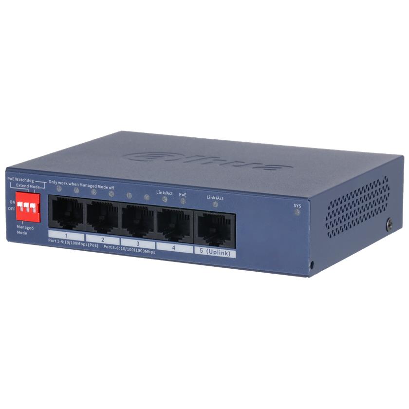 Switch|DAHUA|DH-CS4005-4ET1GT-36|Type L2|PoE ports 4|40 Watts|CS4005-4ET...