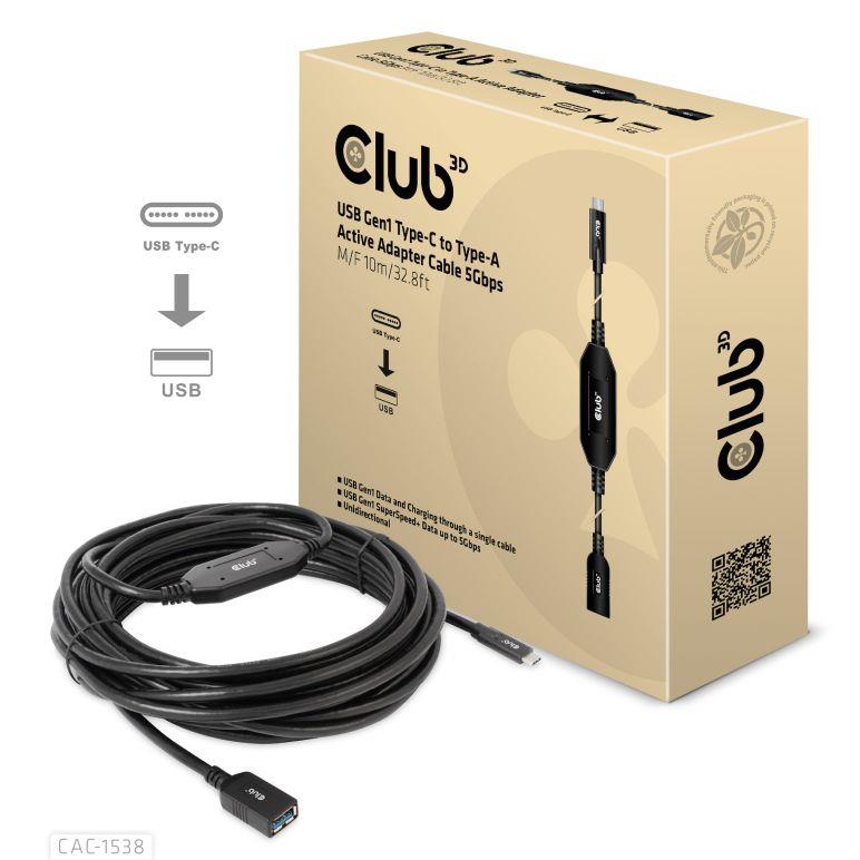 CABLE USB-C TO USB 10M/M/F CAC-1538 CLUB3D