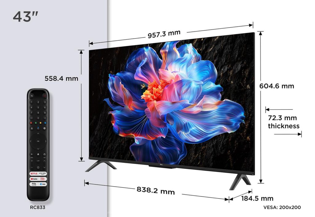 Televiisor|TCL|43 “|4K Ultra HD|3840 x 2160 pixels|Flat|16:9|DLED|...