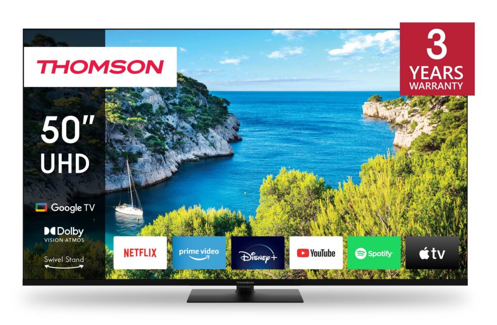 Televiisor|THOMSON|55″|4K/Smart|3840×2160|Juhtmevaba LAN|Bluetooth|…
