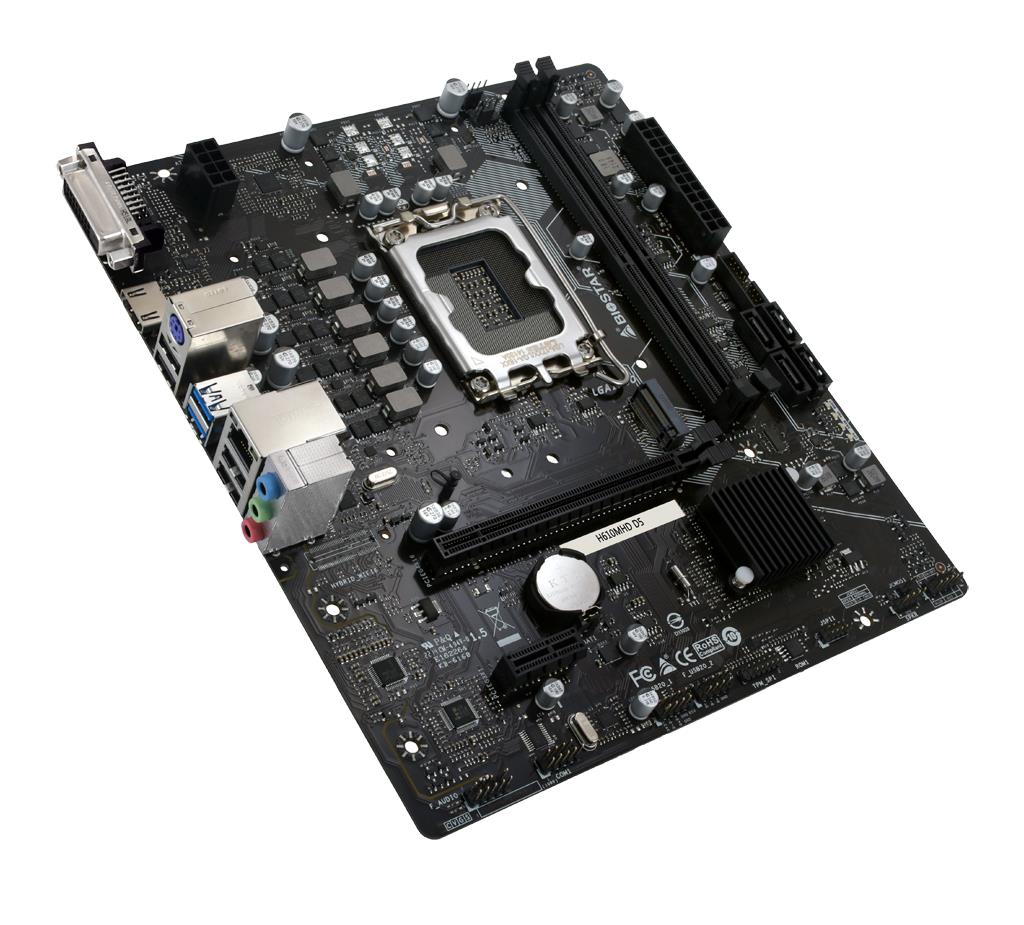 Emaplaat|BIOSTAR|Intel H610|LGA1700|Micro-ATX|Memory DDR5|Memory slots &...