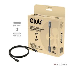 KAABEL USB-C TO USB-C 1.2M/BLACK CAC-1570 CLUB3D