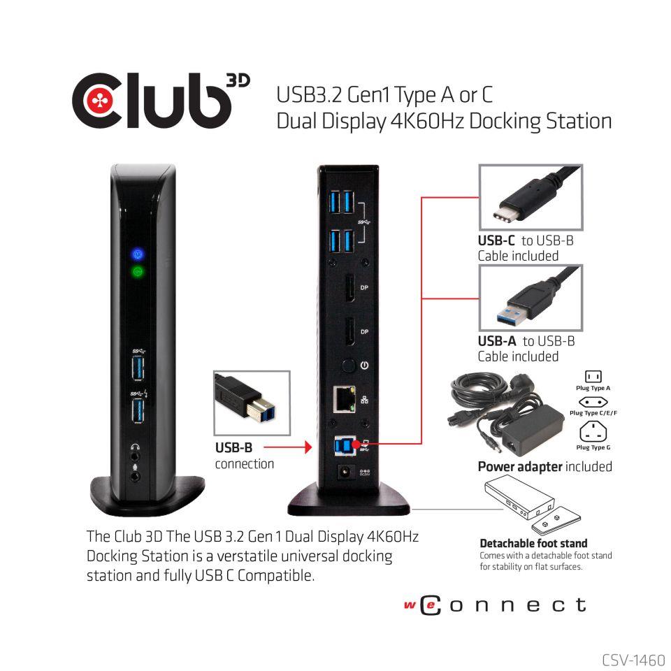 NB ACC DOCKING STATION/USB CSV-1460 CLUB3D