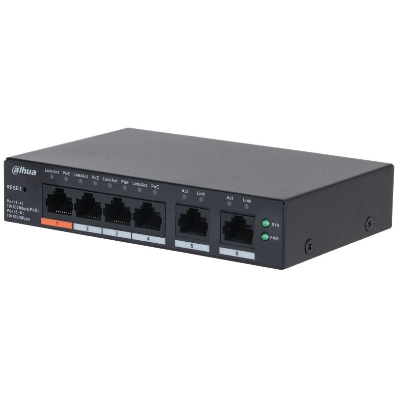 Switch|DAHUA|DH-CS4006-4ET2ET-60|Type L2|PoE ports 4|60 Watts|CS4006-4ET...