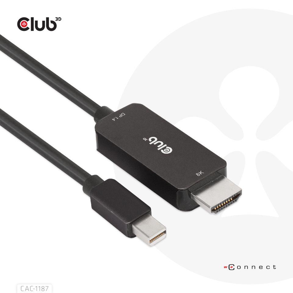 KAABEL MINIDP TO HDMI 1.8M/M/M CAC-1187 CLUB3D