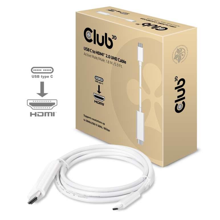 CABLE USB-C TO HDMI 1.8M/M/M CAC-1514 CLUB3D