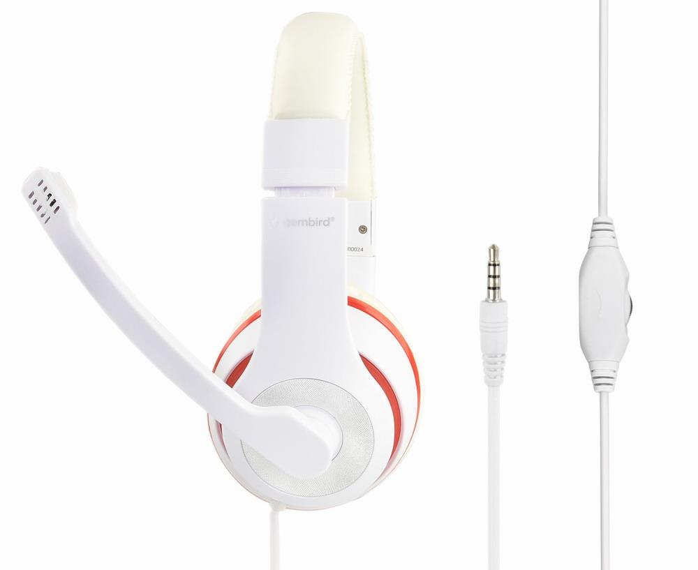 KÕRVAKLAPID STEREO WHITE/MHS-03-WTRD GEMBIRD