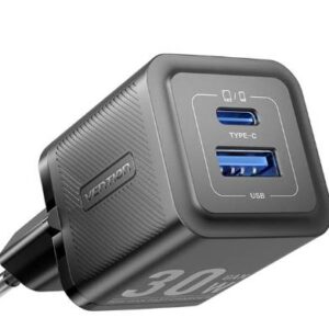 MOBILE CHARGER WALL 30W USB-C/2P BLACK FEQB0-EU VENTION