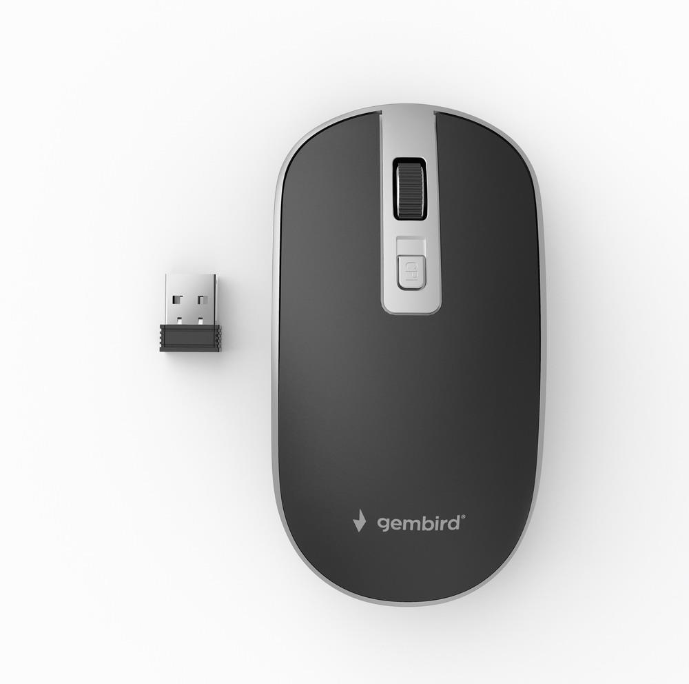 MOUSE USB OPTICAL WRL BLACK/SILVER MUSW-4B-06-BS GEMBIRD