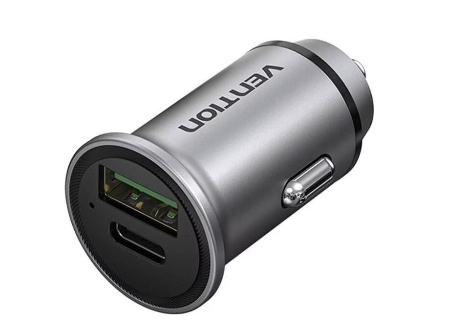 MOBILE CHARGER AUTO USB/2P GRAY FFBH0 VENTION