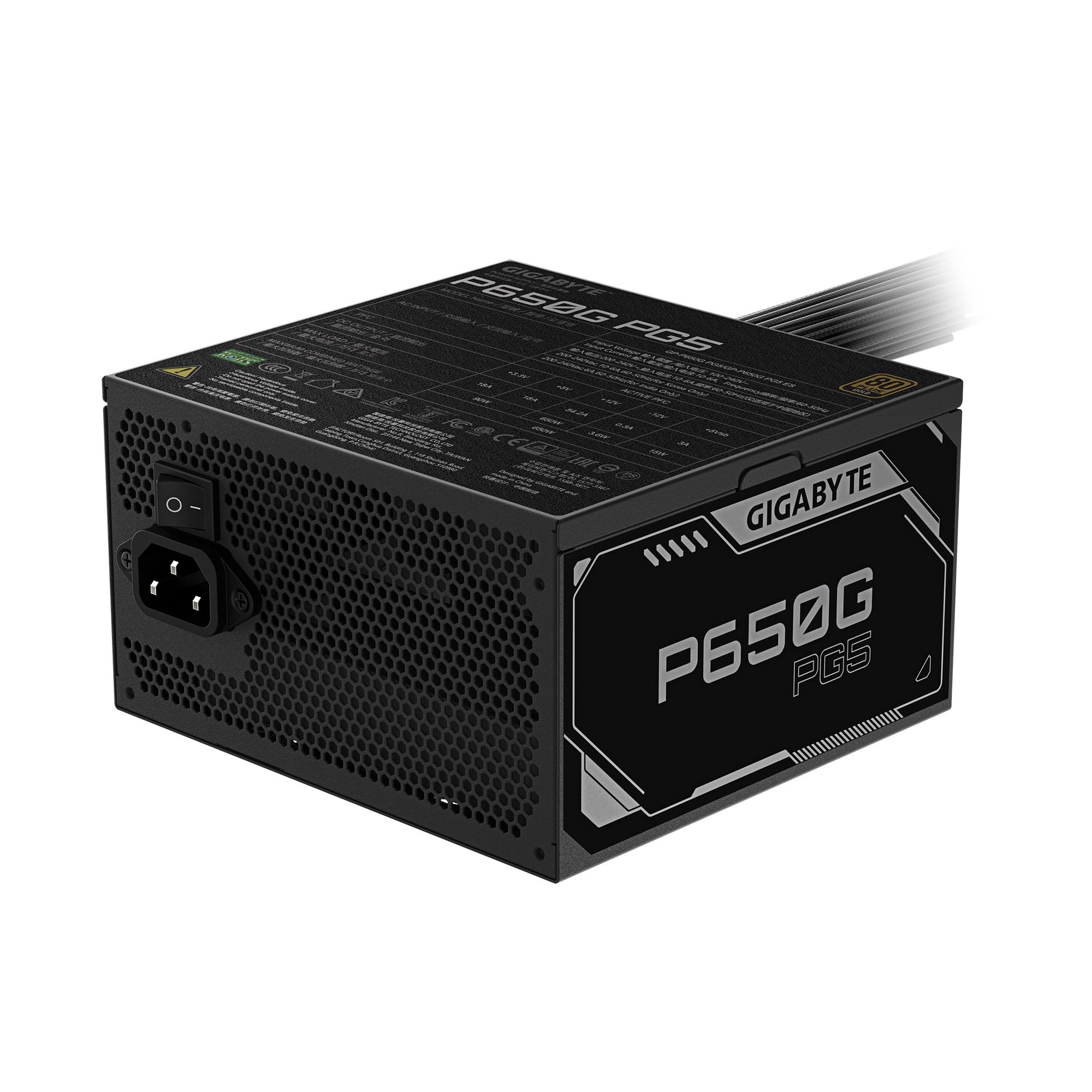 Power Supply|GIGABYTE|GP-P650G PG5|ATX 3.1|650 Watts|Efficiency 80 PLUS ...