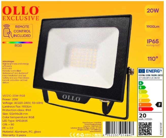 Lamp|OLLO|Power consumption 20 Watts|Luminous flux 1900 Lumen|AC220-240V...