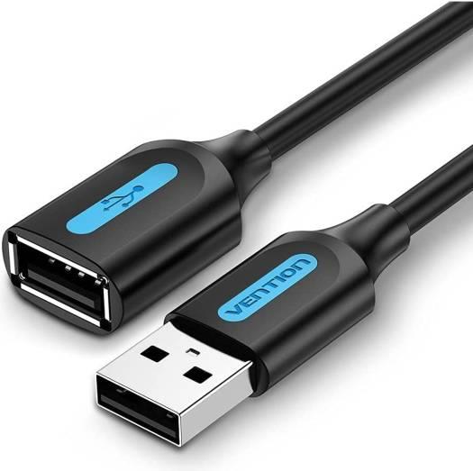 KAABEL USB2.0 MALE TO FEMALE/1.5M BLACK CBIBG VENTION