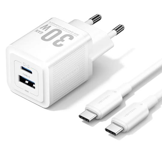 MOBILE CHARGER WALL USB +KAABEL/30W 2P TZ-FEQW0-EU-01 VENTION