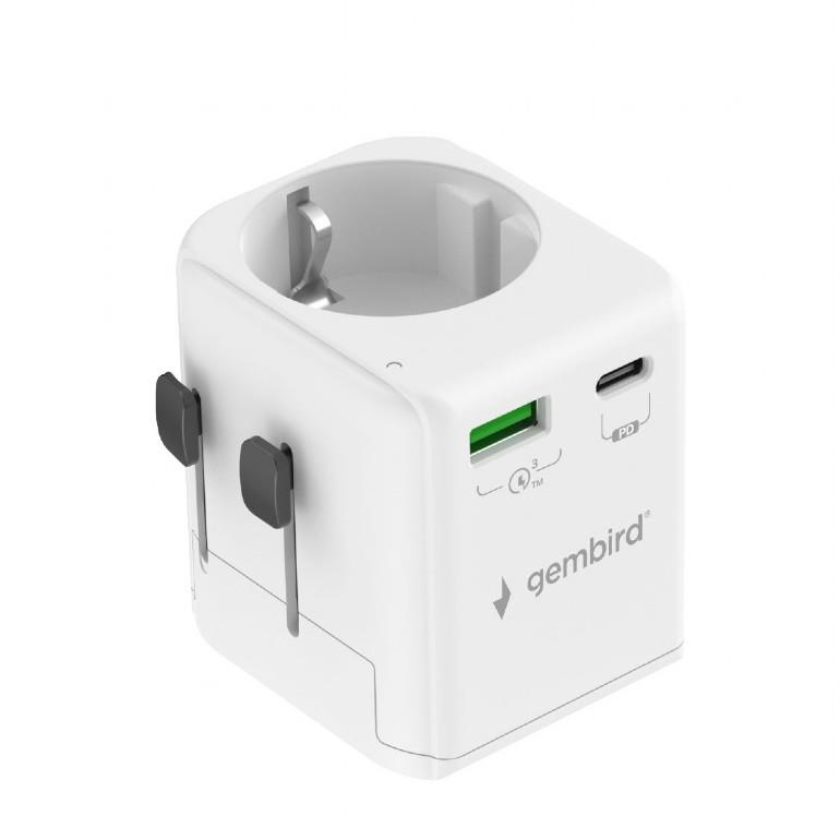 POWER ADAPTER GROUNDED 20W/WHT TPA-EU1A1C20-01-W GEMBIRD