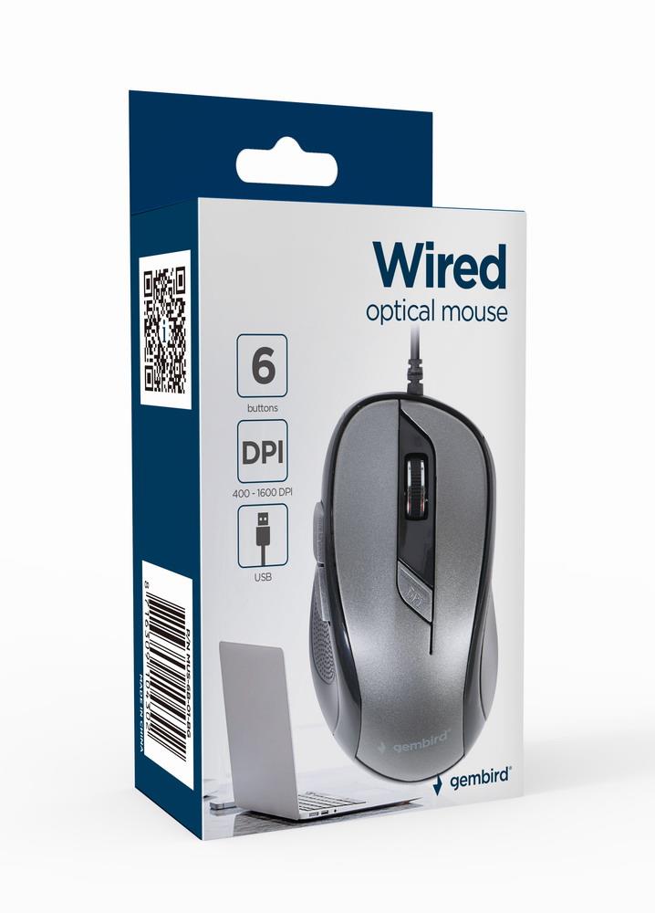 MOUSE USB OPTICAL BLACK/GREY/MUS-6B-01-BG GEMBIRD