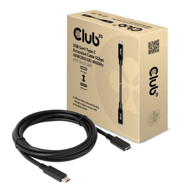 KAABEL USB-C TO USB-C 1M/M/F CAC-1531 CLUB3D
