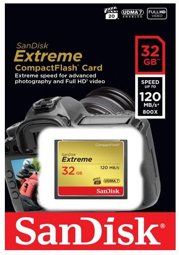 MEMORY COMPACT FLASH 32GB/SDCFXSB-032G-G46 SANDISK