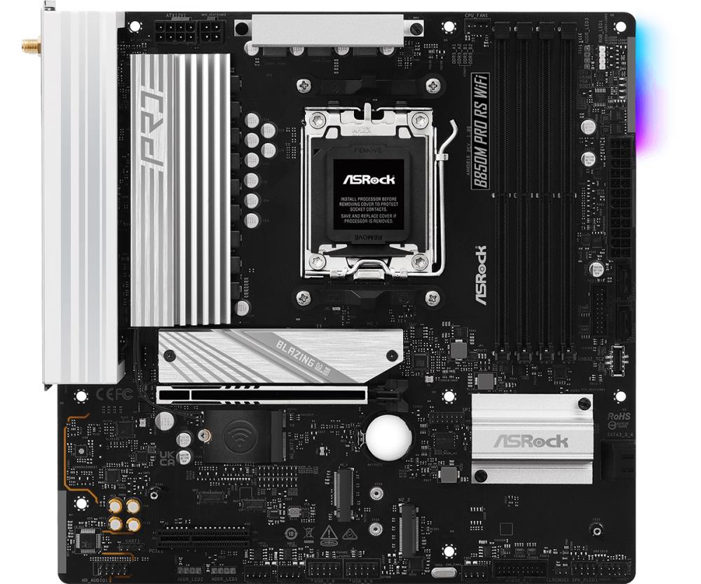 Emaplaat|ASROCK|AMD B850|SAM5|Micro-ATX|Memory DDR5|Memory slots 4|1xPC&...