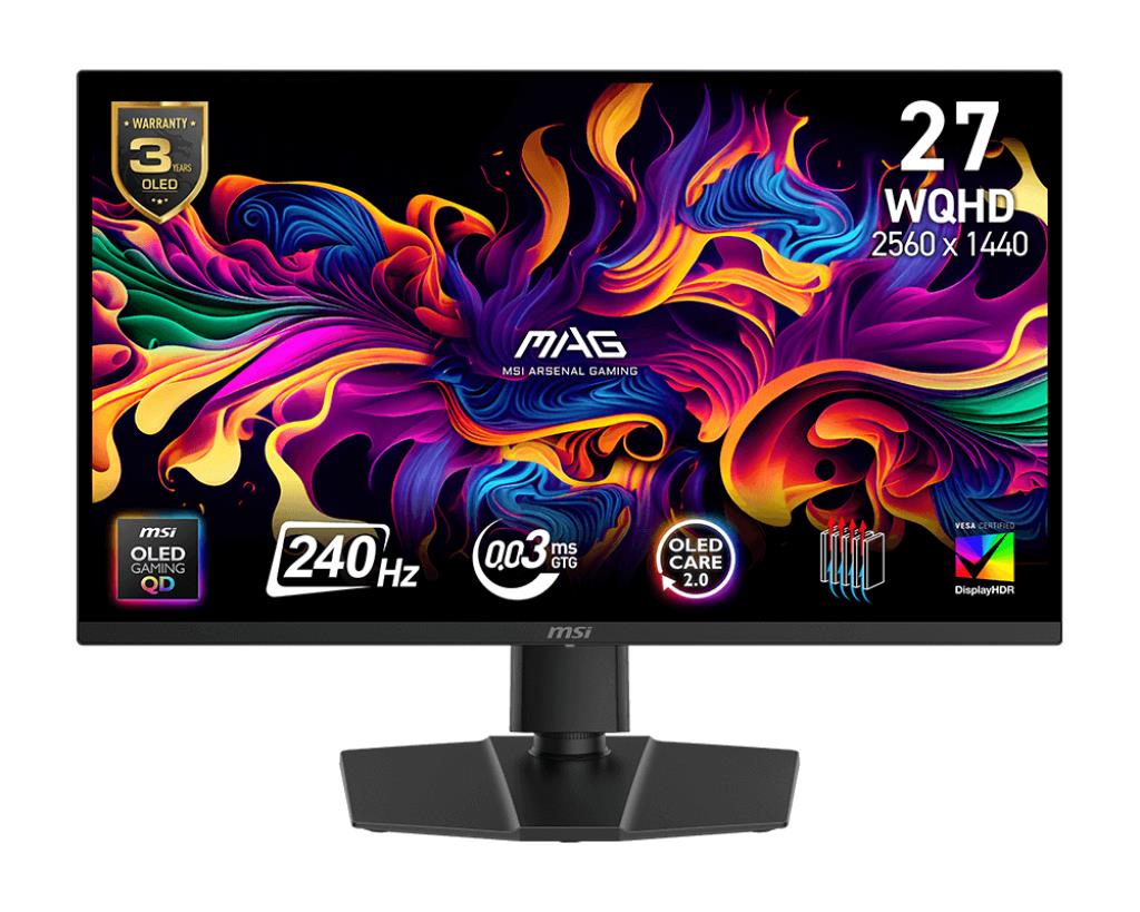 Monitor|MSI|MAG 273QP QD-OLED X24|26.5″|Mänguri|Matte|Panel QD-OLE...
