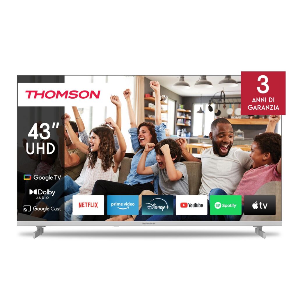 Televiisor|THOMSON|43″|4K/Smart|QLED|3840×2160|Google TV|Whit...