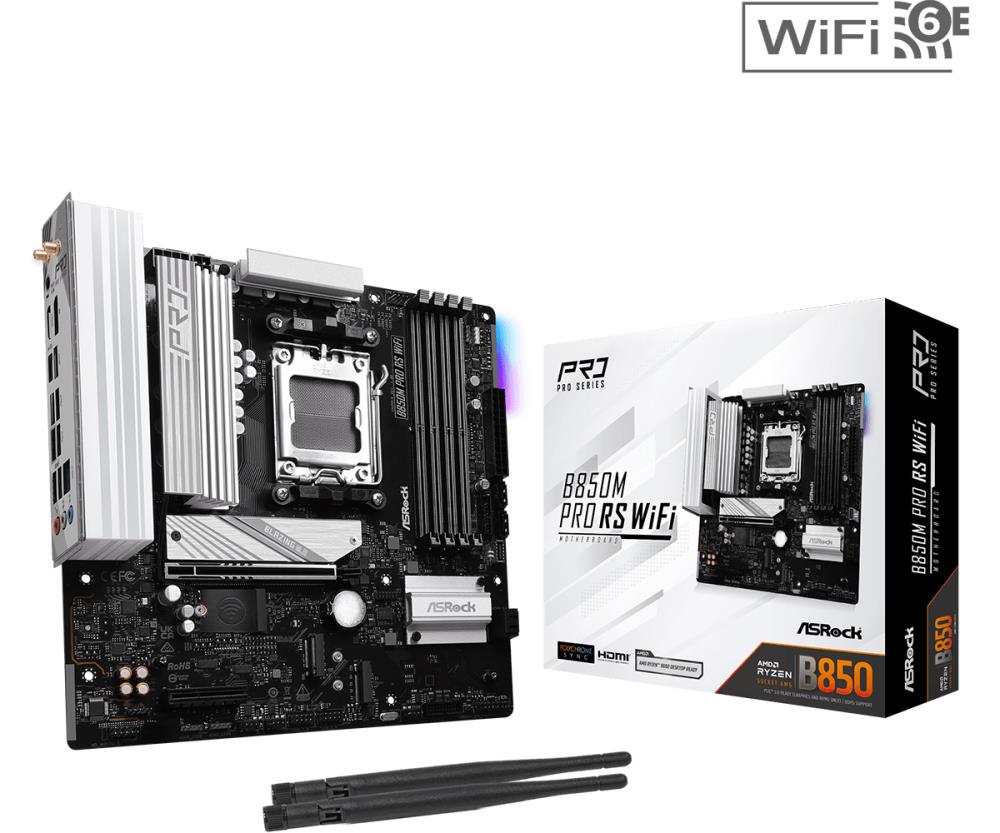 Emaplaat|ASROCK|AMD B850|SAM5|Micro-ATX|Memory DDR5|Memory slots 4|1xPC&...