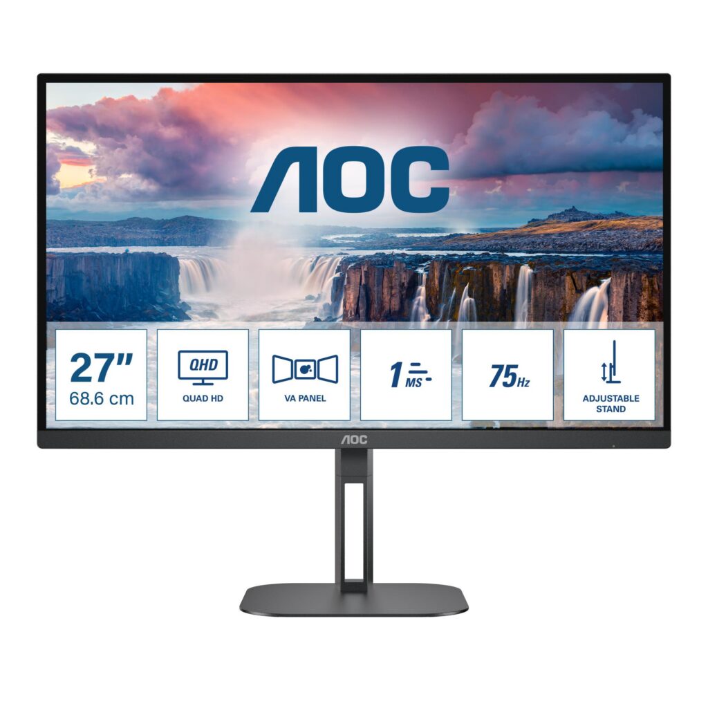 LCD Monitor|AOC|27″|Panel VA|2560×1440|16:9|75 Hz|Matte|4 ms|...