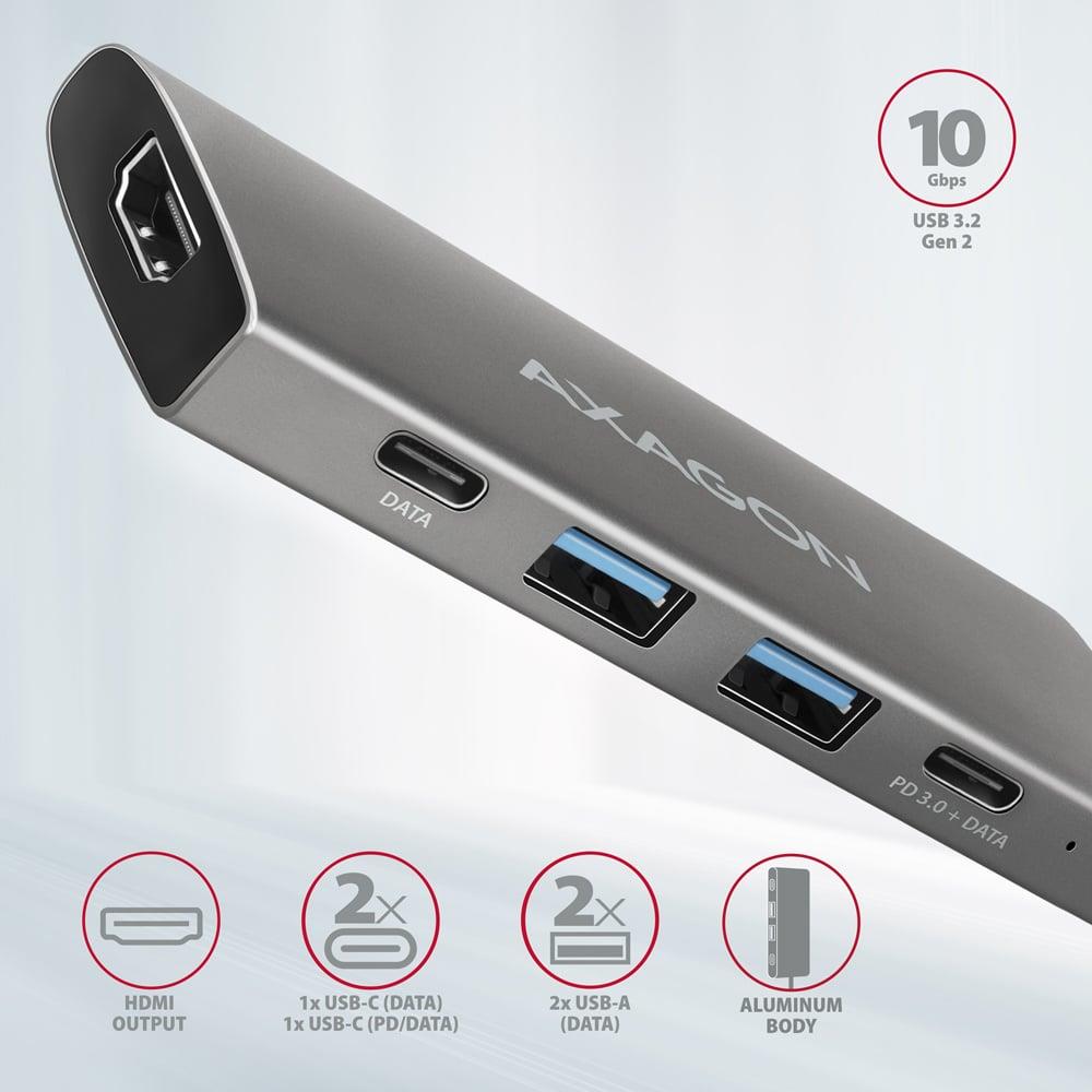 I/O HUB USB-C 5IN1/0.13M HMC-5G22 AXAGON