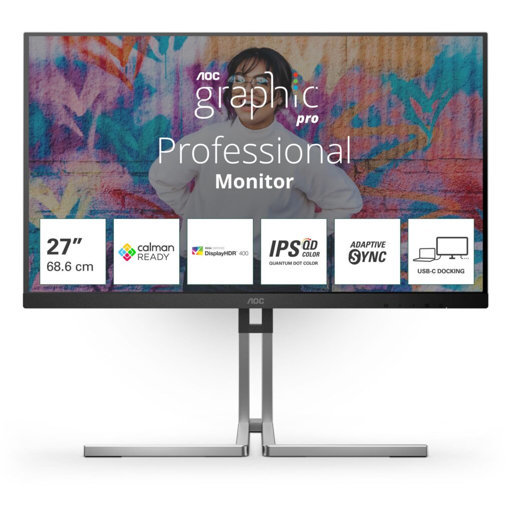 LCD Monitor|AOC|Q27U3CV|27″|Matte|Panel IPS|2560×1440|16:9|75...