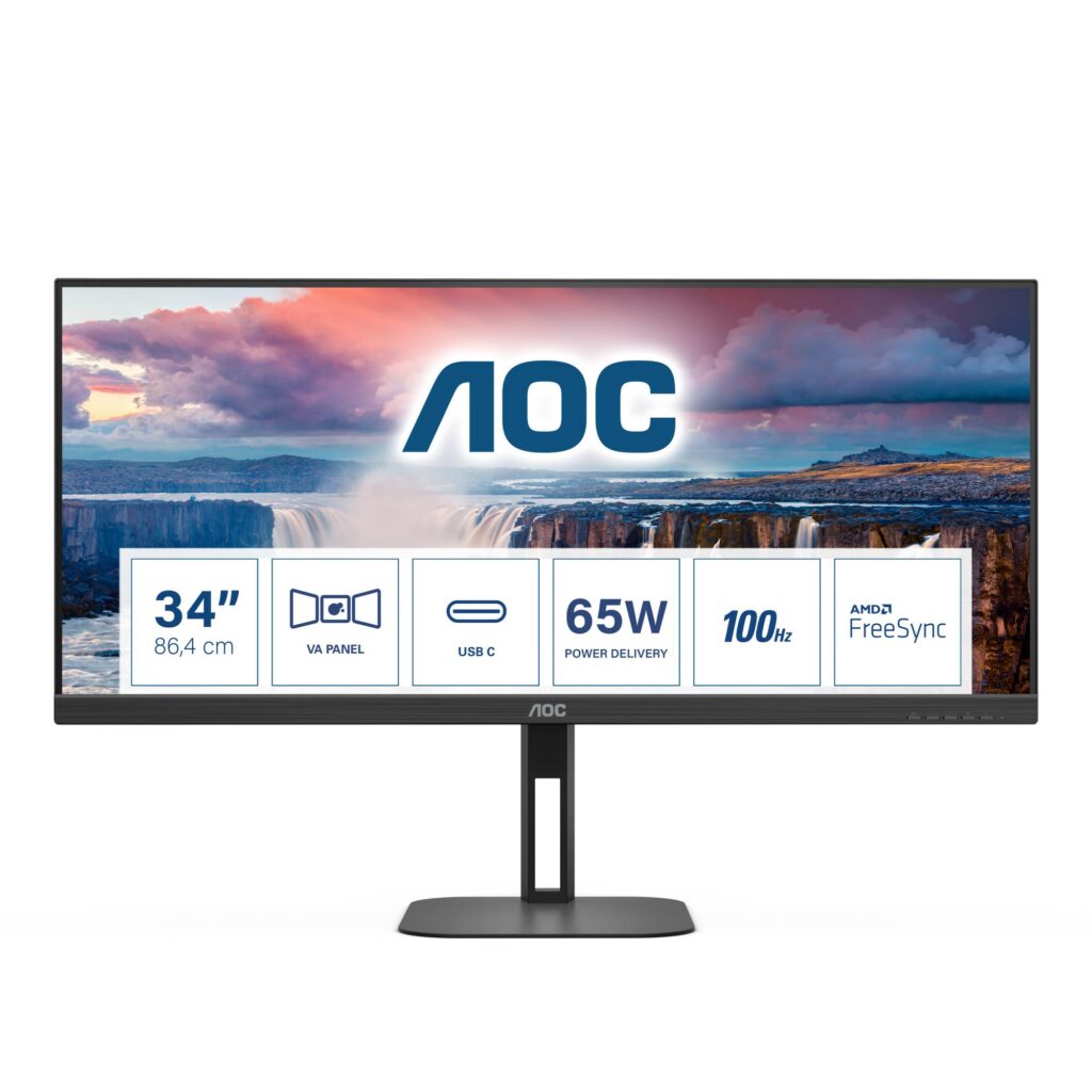 LCD Monitor|AOC|34 “|3440 x 1440 pixels|UltraWide Quad HD|Native a...