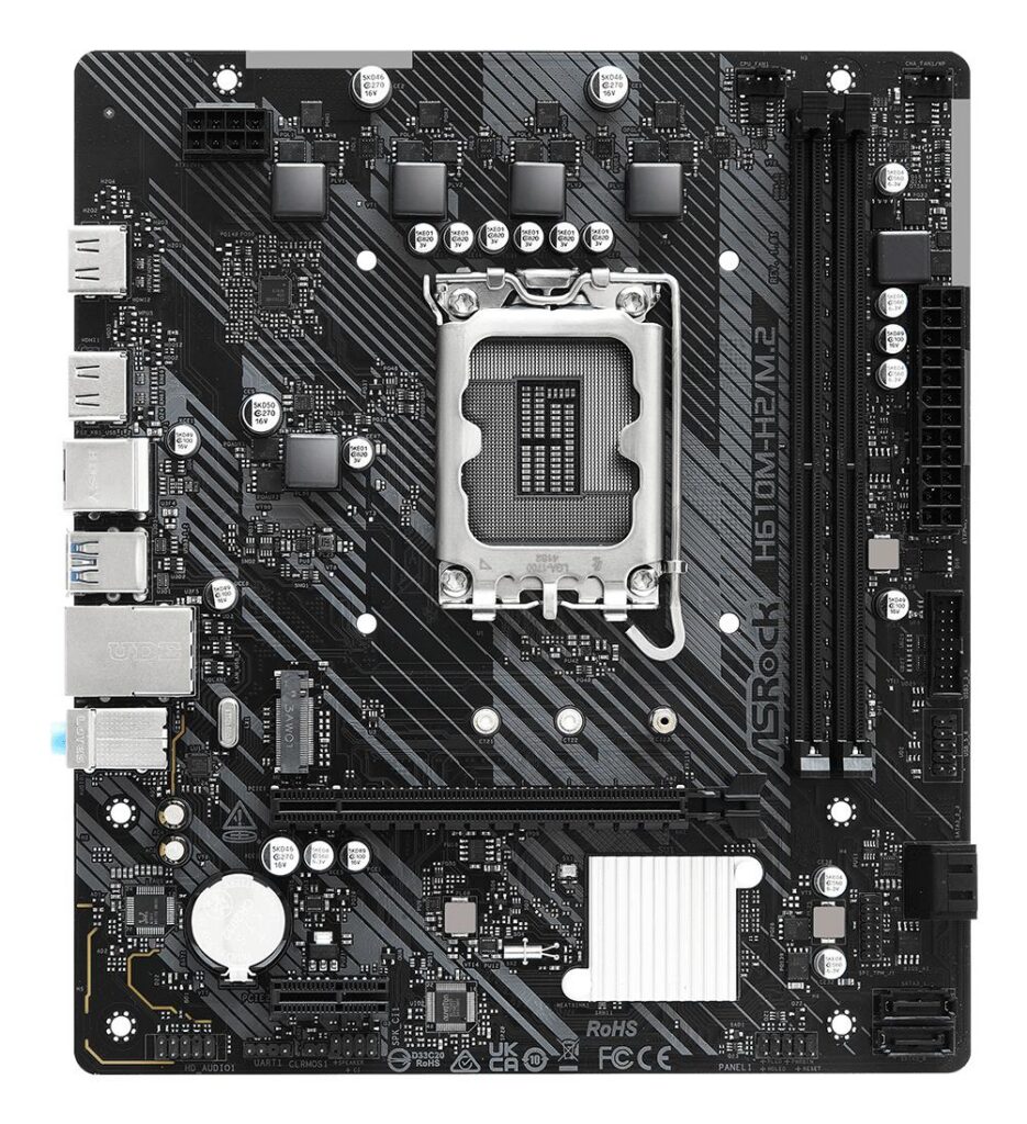 Emaplaat|ASROCK|Intel H610|LGA1700|Micro-ATX|Memory DDR4|Memory slots 2&...