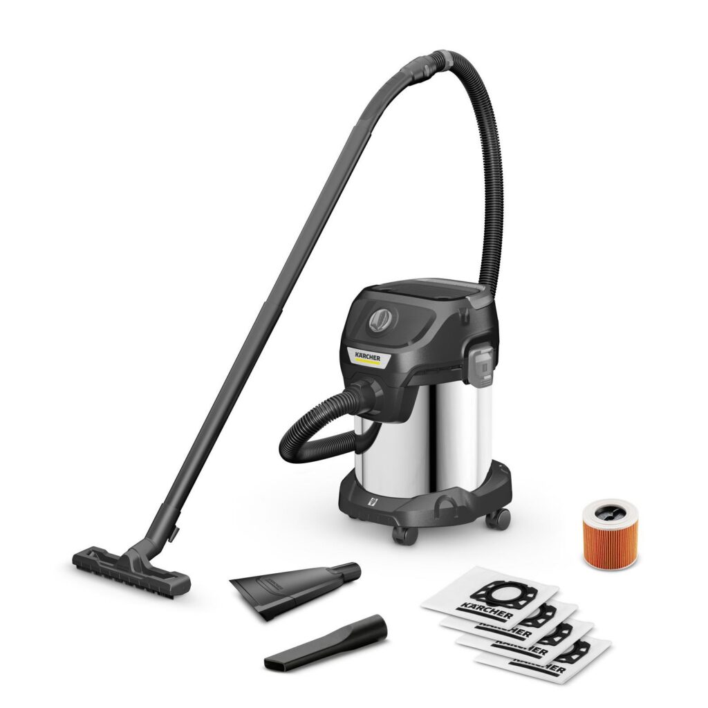 Vacuum Cleaner|KARCHER|Suction power 230 AW|Input power 1000 W|Dust capacity 17 L|Drum vacuum|Cleaning type dry&wet|Dust container Dust bag|Colour Black/Silver|1.628-449.0