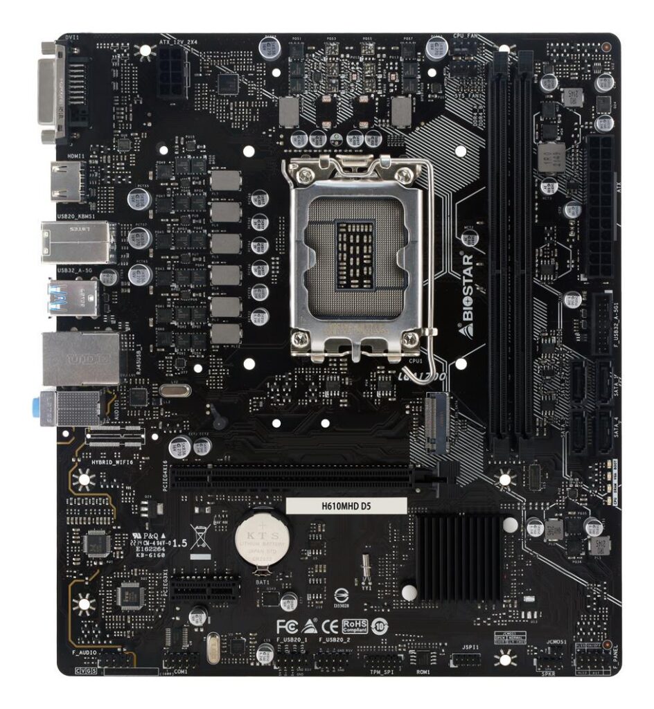 Emaplaat|BIOSTAR|H610MHD D5|Intel H610|LGA 1700|micro ATX|RAM DDR5-SDRA&...
