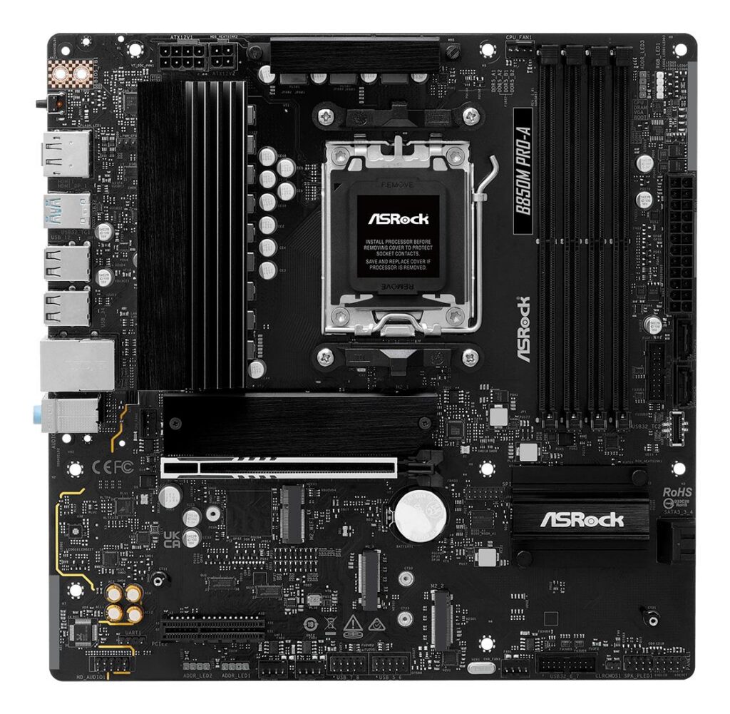 Emaplaat|ASROCK|AMD B850|SAM5|Micro-ATX|Memory DDR5|Memory slots 4|1xPC&...