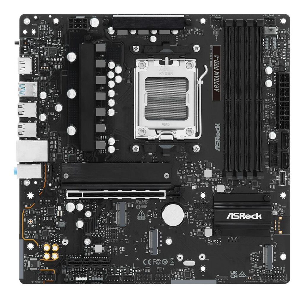 Emaplaat|ASROCK|AMD A620A|SAM5|Micro-ATX|Memory DDR5|Memory slots 4|A62&...