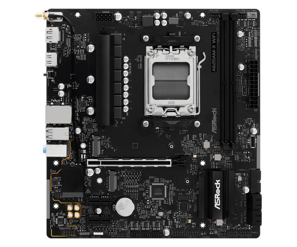 Emaplaat|ASROCK|AMD A620|Socket AM5|micro ATX|RAM DDR5-SDRAM|2xSlots|Wi&...