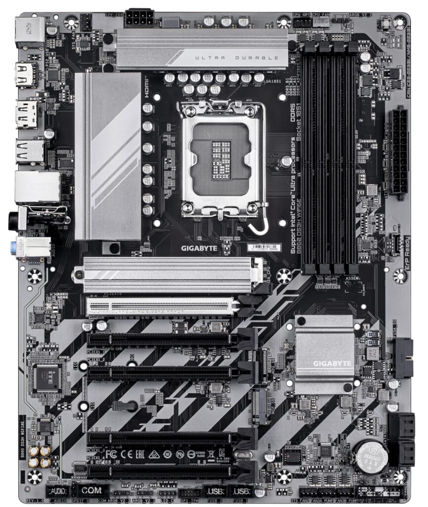 Emaplaat|GIGABYTE|Intel B860 Express|LGA1851|ATX|Memory DDR5|5xPCI-Expr&...