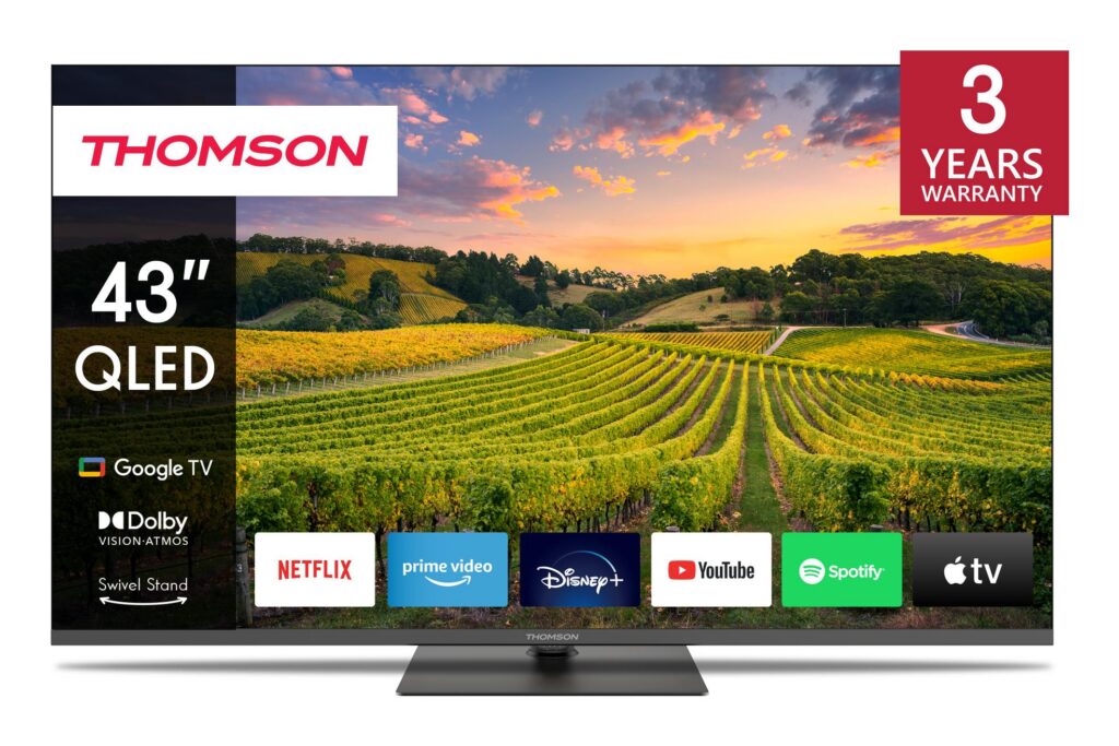 Televiisor|THOMSON|43″|4K/Smart|QLED|3840×2160|Bluetooth|Goog...