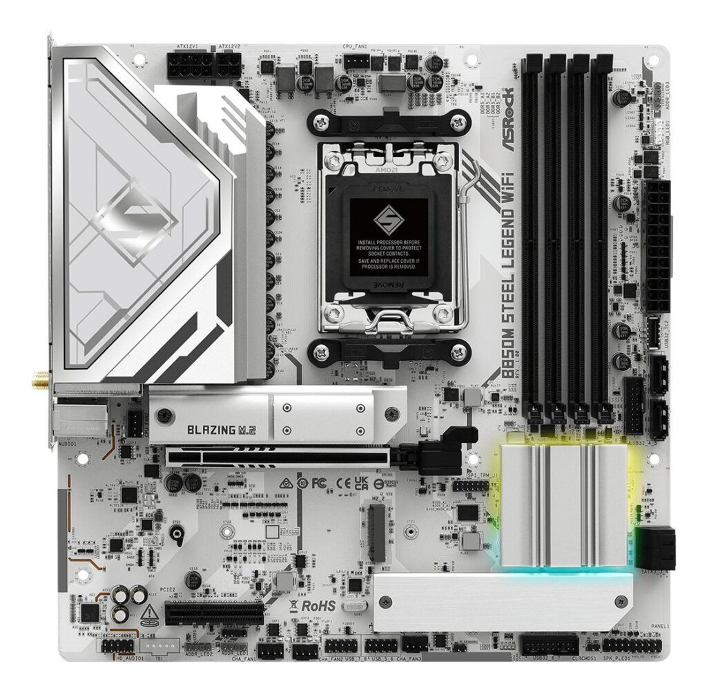 Emaplaat|ASROCK|AMD B850|SAM5|Micro-ATX|Memory DDR5|Memory slots 4|4xPC&...