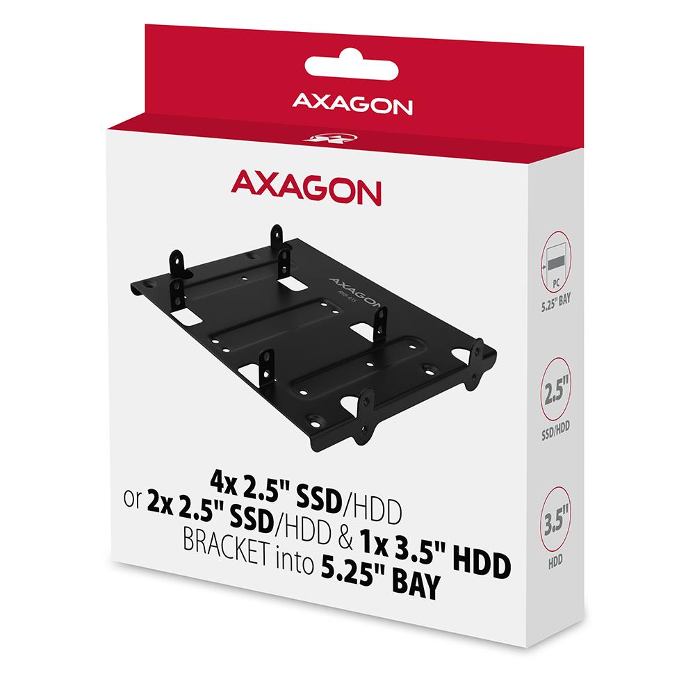 SSD ACC BRACKET 2.5″/3.5″ TO/5.25″ RHD-435 AXAGON