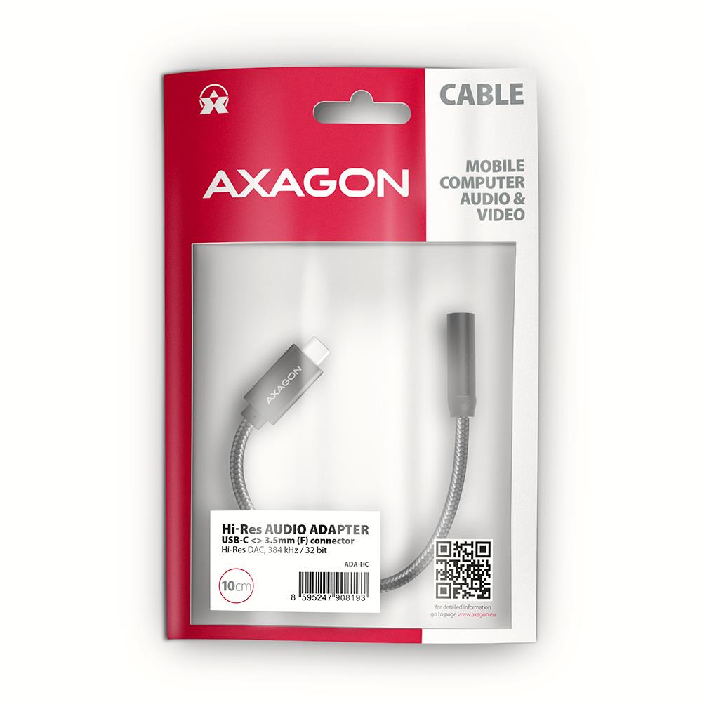 ADAPTER USB-C TO AUDIO 3.5MM/DAC 0.1M ADA-HC AXAGON