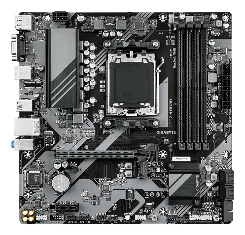 Emaplaat|GIGABYTE|AMD A620|Socket AM5|micro ATX|RAM DDR5-SDRAM|4xSlots|&...