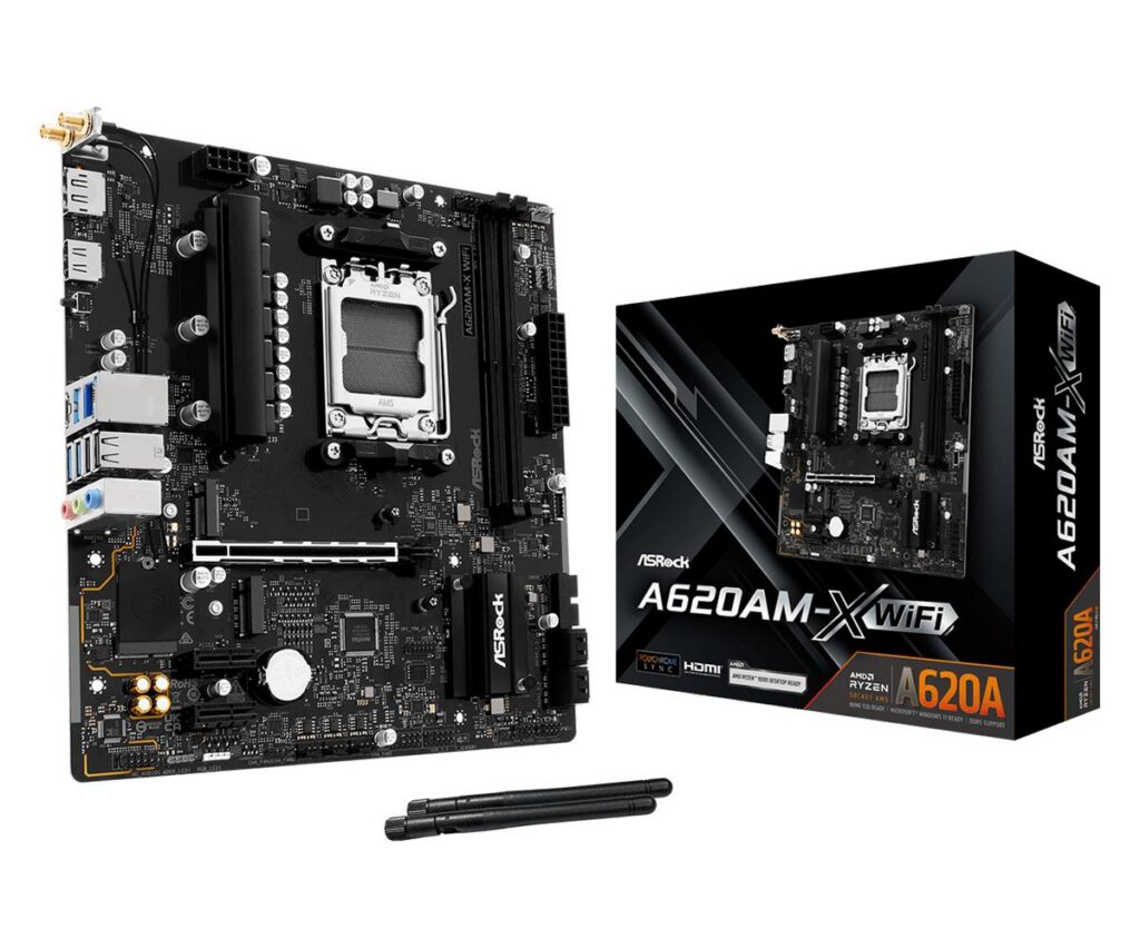 Emaplaat|ASROCK|AMD A620|Socket AM5|micro ATX|RAM DDR5-SDRAM|2xSlots|Wi&...