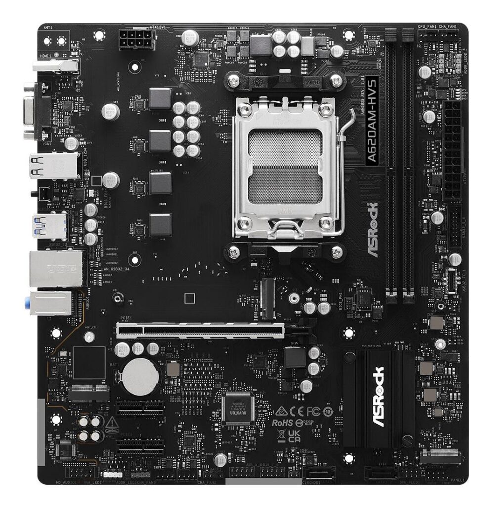 Emaplaat|ASROCK|AMD A620A|micro ATX|RAM DDR5-SDRAM|2xSlots|A620AM-HVS