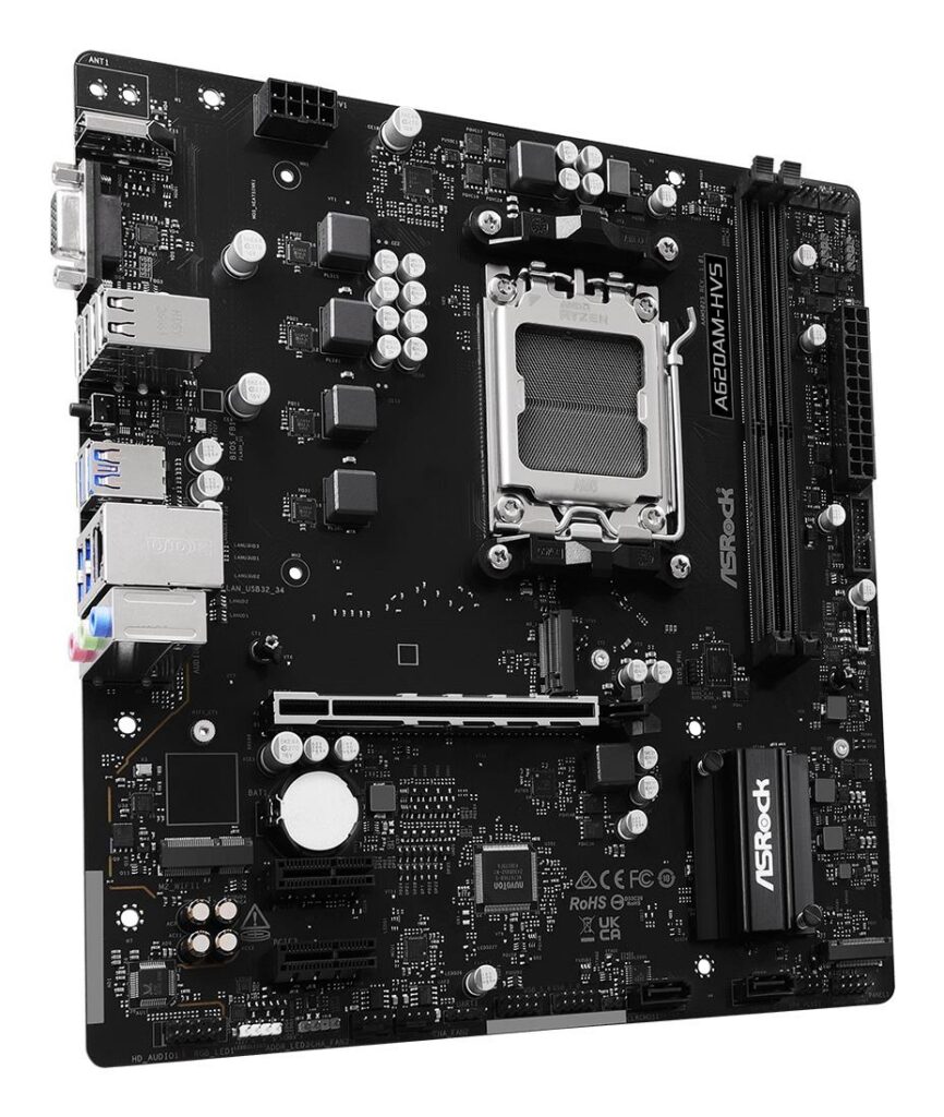 Emaplaat|ASROCK|AMD A620A|micro ATX|RAM DDR5-SDRAM|2xSlots|A620AM-HVS