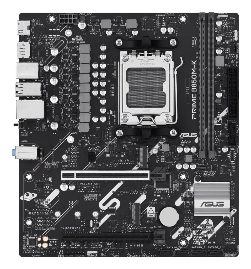 Emaplaat|ASUS|AMD B850|SAM5|Micro-ATX|Memory DDR5|Memory slots 2|1xPCI-&...